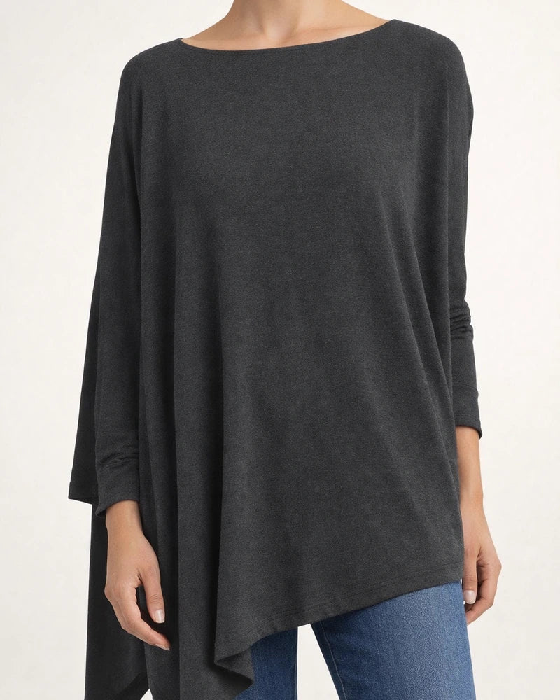 New Women's Long-sleeved Irregular Solid Color Pullover T-shirt Casual Loose Tops Eight Colors Plus Size | JRSEE:e6c0a62e-4f45-49e7-8b93-7c88721f9291