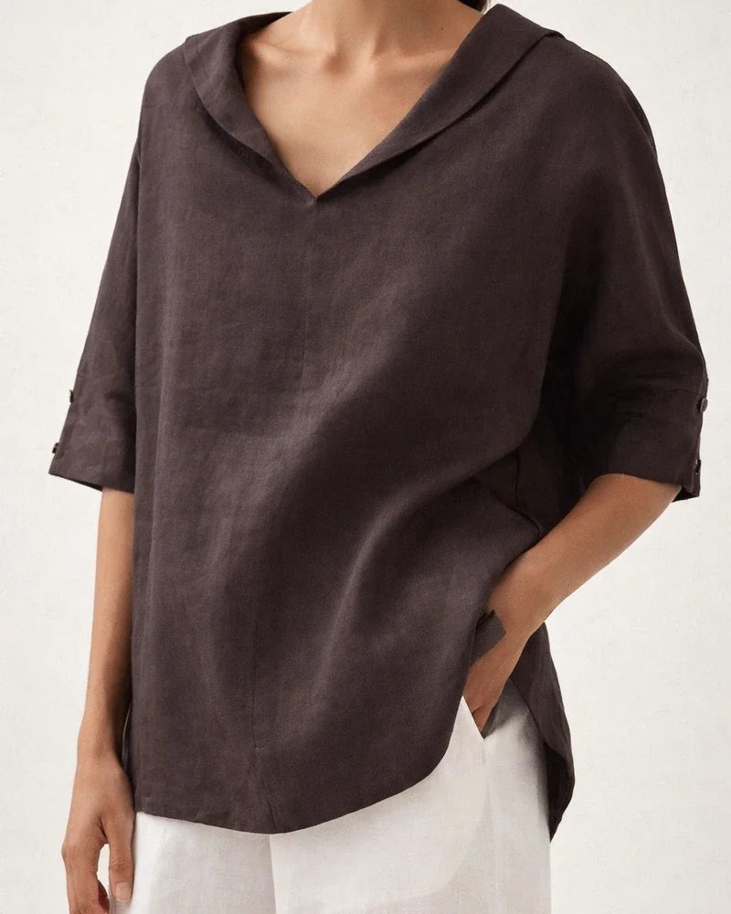 New Women's Solid Color Cotton Linen Loose Hooded Top Solid Color Casual T-shirt | JRSEE:f75f3ac7-ffcc-4200-b363-41cd8bec02d0