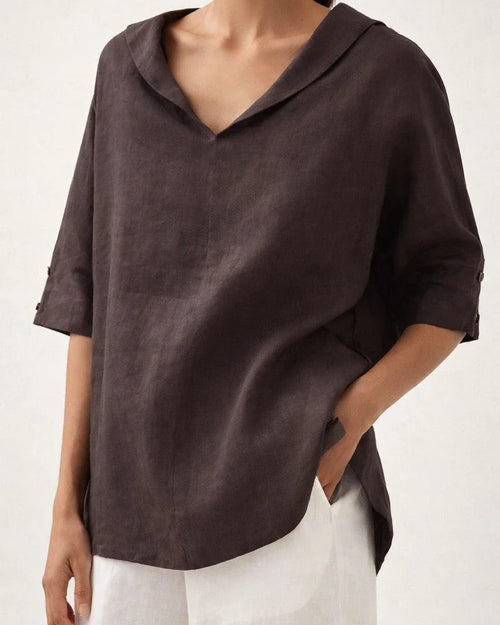 New Women's Solid Color Cotton Linen Loose Hooded Top Solid Color Casual T-shirt | JRSEE:f75f3ac7-ffcc-4200-b363-41cd8bec02d0