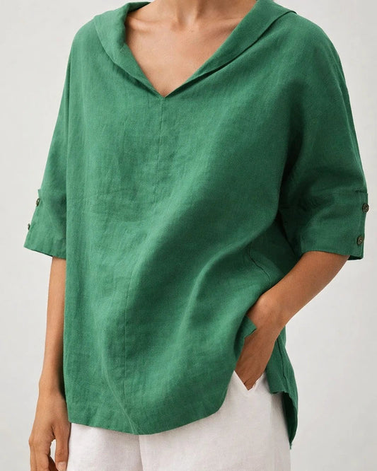 New Women's Solid Color Cotton Linen Loose Hooded Top Solid Color Casual T-shirt | JRSEE:96cf310e-9b2a-4739-b3a4-990c6963be36