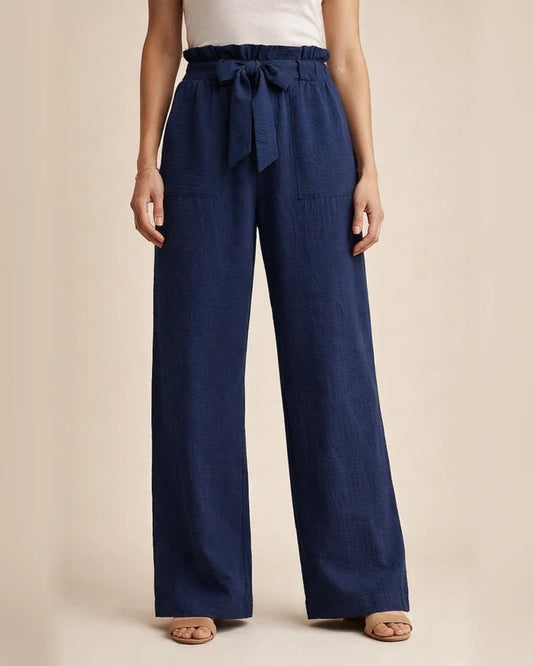 New Women's Wide-legged Casual Pants High Waist Adjustable Tie Knot Loose Pants | JRSEE:72fe8192-9cf2-445c-ad82-b8e387731b57