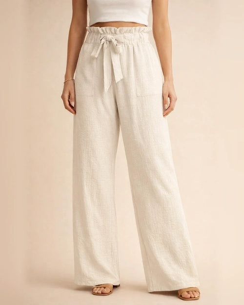 New Women's Wide-legged Casual Pants High Waist Adjustable Tie Knot Loose Pants | JRSEE:7cea3a2d-8dde-498f-aa2a-d6d912c917af
