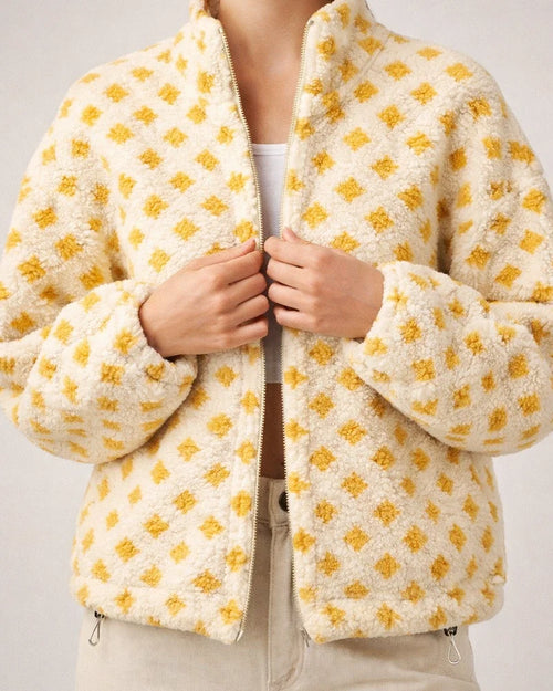 New Women's Wind-Resistant Lambswool Checkered Fashionable Casual Loose-Fit Jacket | JRSEE:1c786ba8-4569-4d92-93a9-d352ea381091