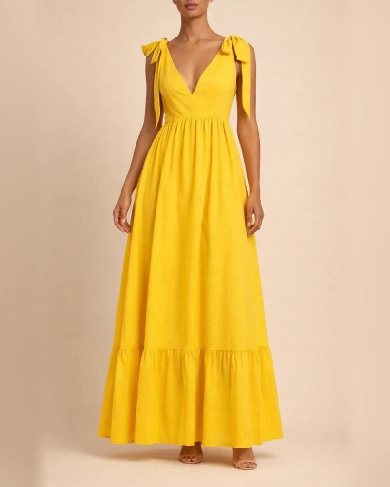 Off Shoulder Sexy Open Back Bow Strap Big Swing Dress | JRSEE:8778ec66-5706-4381-a091-3d53216c41c1