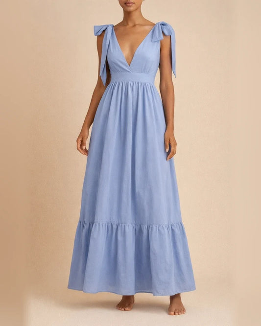 Off Shoulder Sexy Open Back Bow Strap Big Swing Dress | JRSEE:f48c398c-804a-49a3-ac1d-2bb5df4dd9dd