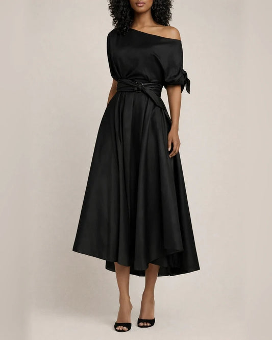 One Shoulder Lace Up Waist Length Dress White Dresses | JRSEE:28feb060-c2b6-479a-a19c-48b75b601749