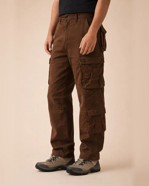 Outdoor Men's Multi-pocket Work Pants Cotton Casual Workwear Pants Loose Plus Size | JRSEE:e788307a-723b-4020-8871-c3d431304515