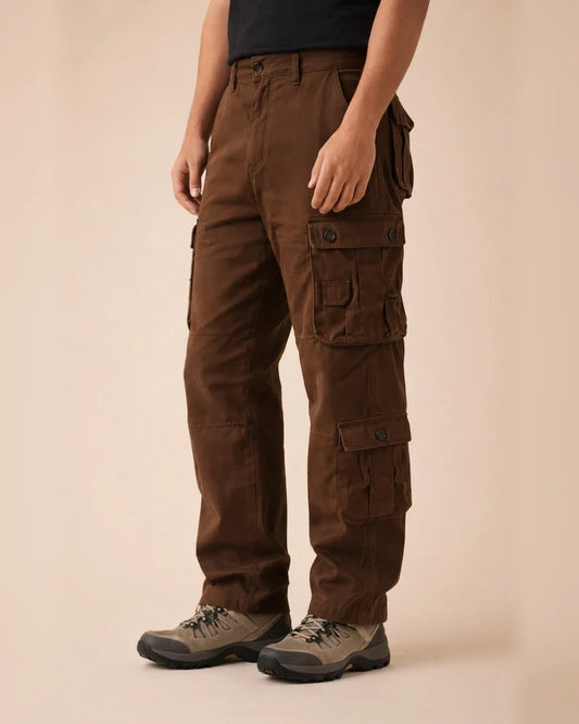 Outdoor Men's Multi-pocket Work Pants Cotton Casual Workwear Pants Loose Plus Size | JRSEE:e788307a-723b-4020-8871-c3d431304515