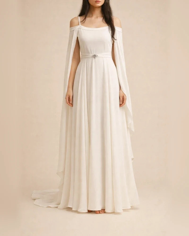 Party Long Sleeve Round Neck Belt Ladies Dress White Dresses | JRSEE:85535980-9ad4-4874-b092-8a4932710e4f