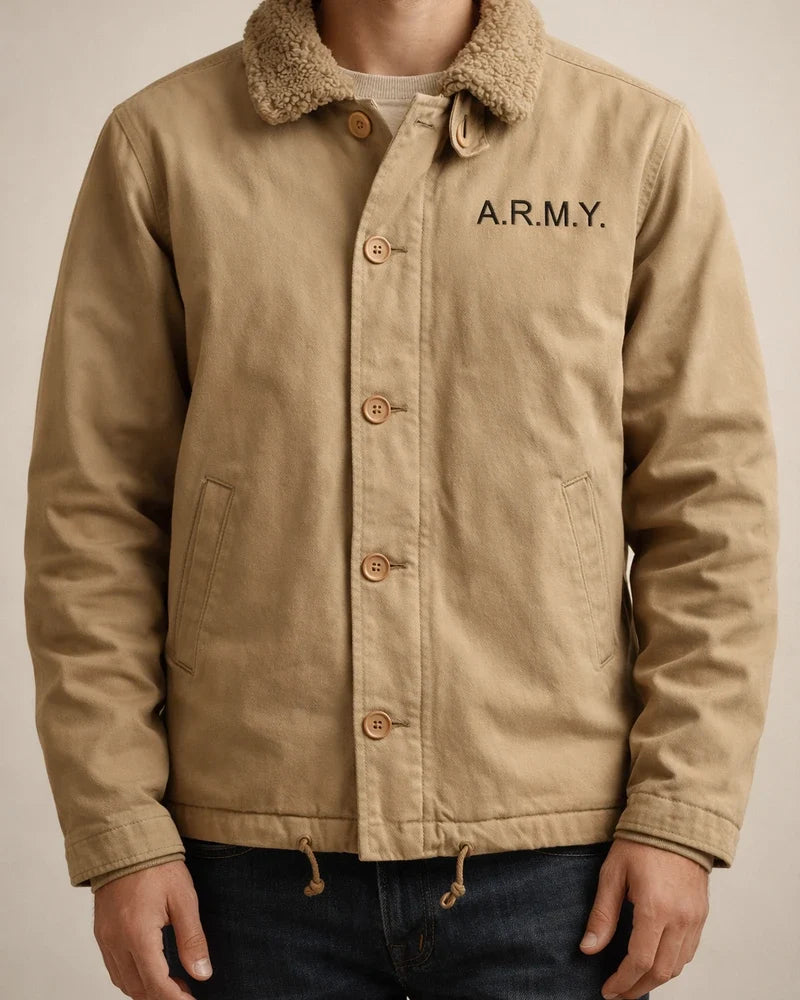 Pilot Jacket Men's Imitation Lambswool Cotton Jacket Lapel Labor Jacket Padded and Thickened Military Cotton Jacket | JRSEE:bc4280ab-be07-4b81-ae5c-8a113891c795
