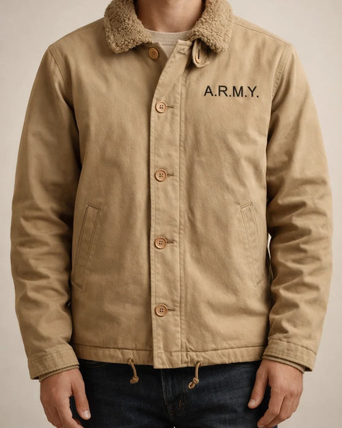 Pilot Jacket Men's Imitation Lambswool Cotton Jacket Lapel Labor Jacket Padded and Thickened Military Cotton Jacket | JRSEE:bc4280ab-be07-4b81-ae5c-8a113891c795