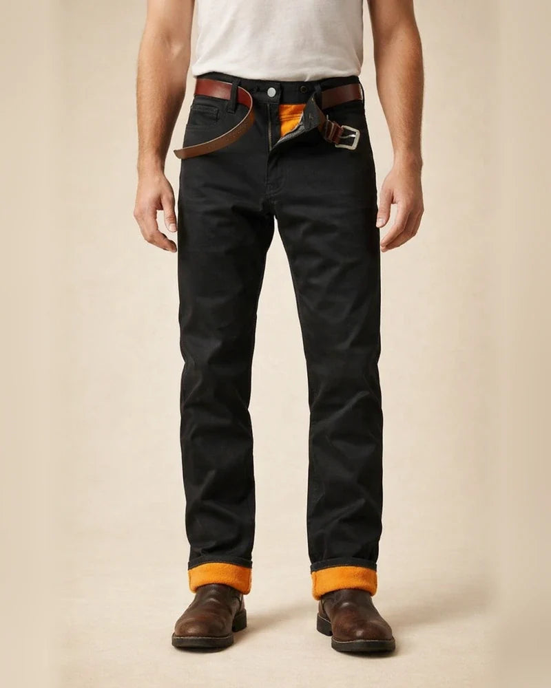 Plus Size Men's Winter Fleece-Lined Thermal Jeans Straight Leg Slim Fit Thickened Men's Denim Pants | JRSEE:ab17ca8b-6e99-4ea0-9e09-247161a0acba