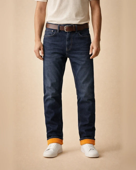 Plus Size Men's Winter Fleece-Lined Thermal Jeans Straight Leg Slim Fit Thickened Men's Denim Pants | JRSEE:7bf89e32-9f67-4de6-bf44-25402fc166c7