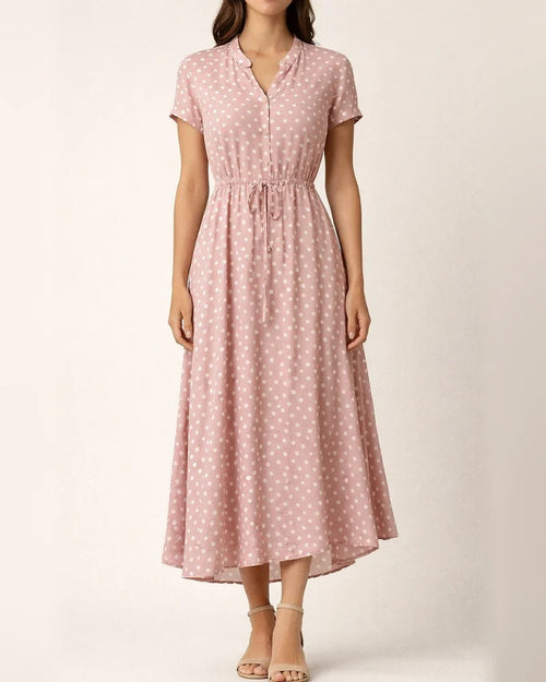 Polka Dot Dress Summer New Mori Female Hundred with Shirt Collar Hem Skirt | JRSEE:ee6f7459-37e4-417d-9dcb-c1f559460649
