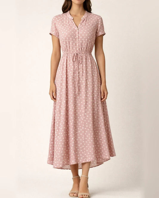 Polka Dot Dress Summer New Mori Female Hundred with Shirt Collar Hem Skirt | JRSEE:ee6f7459-37e4-417d-9dcb-c1f559460649