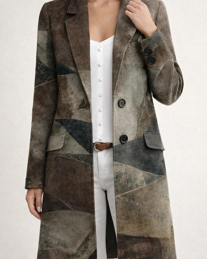 Printed Casual Loose Women's Coat | JRSEE:def52000-46c0-4582-a403-21b37c0ab560