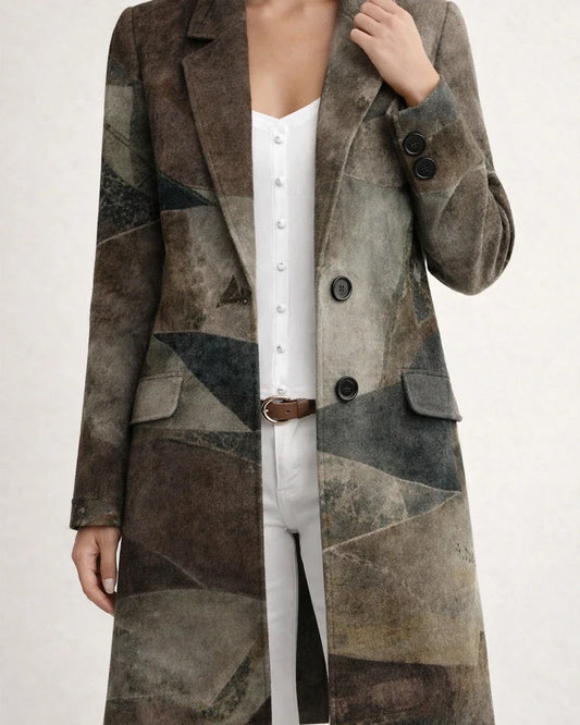 Printed Casual Loose Women's Coat | JRSEE:def52000-46c0-4582-a403-21b37c0ab560
