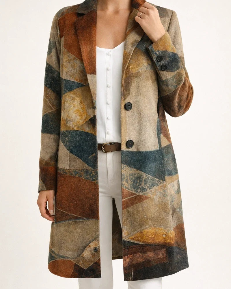 Printed Casual Loose Women's Coat | JRSEE:d598fefa-c531-40fd-9c9f-72212015f116