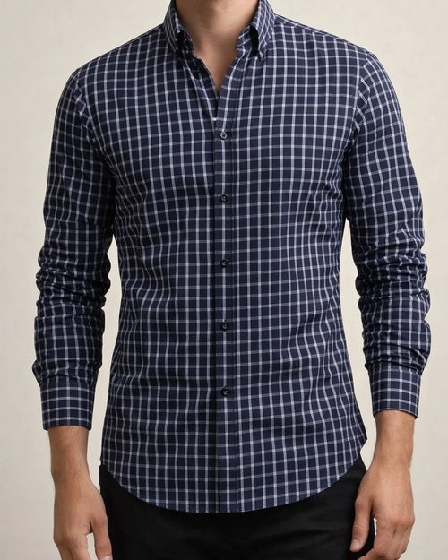 Printed Plaid Long-Sleeve Spread Collar Men's Shirt Casual Shirt | JRSEE:dd8293d3-1de4-4178-a562-710f1b5e7563