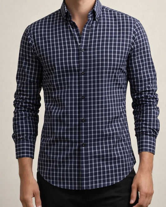 Printed Plaid Long-Sleeve Spread Collar Men's Shirt Casual Shirt | JRSEE:dd8293d3-1de4-4178-a562-710f1b5e7563