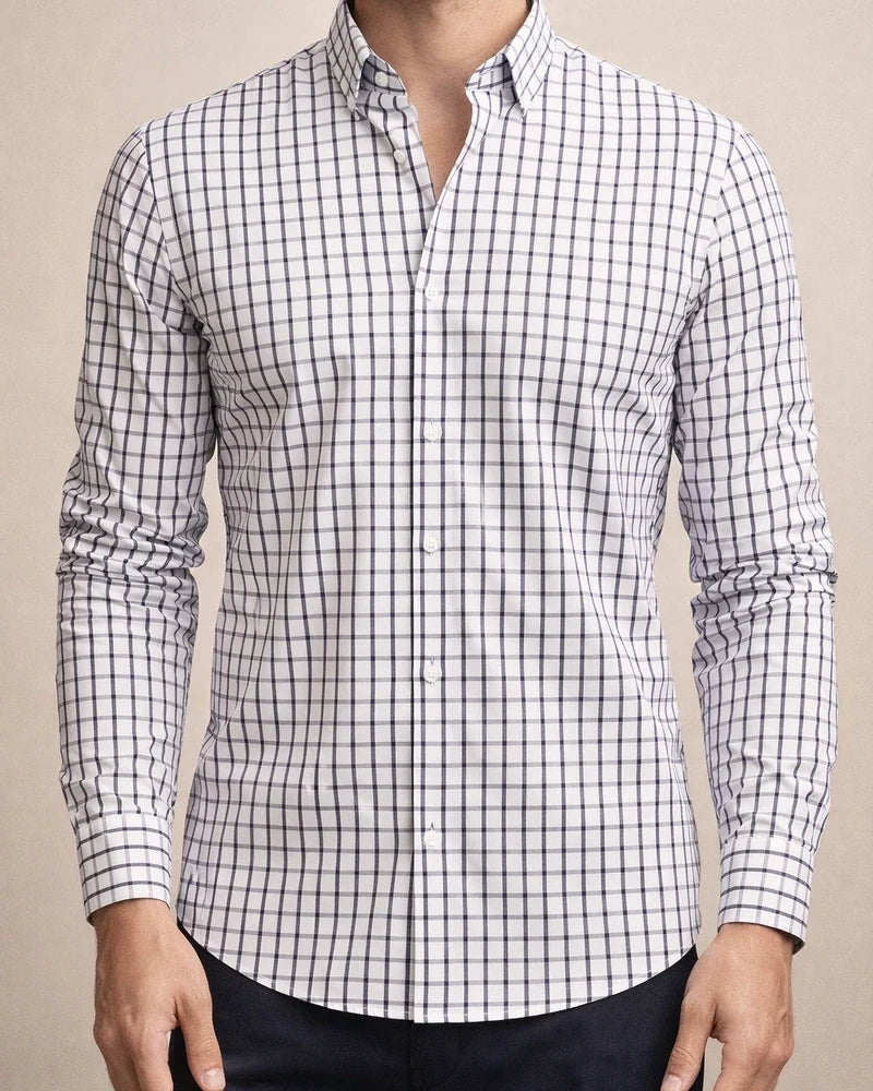 Printed Plaid Long-Sleeve Spread Collar Men's Shirt Casual Shirt | JRSEE:d523a799-c73c-4d4d-a409-483d182f5700