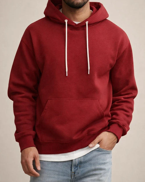 Pullover Long Sleeve Padded Drop Shoulder Sleeve Men's Hoodie Loose Casual Fleece Pocket Men's Hooded Sweatshirt | JRSEE:523e5130-1095-4798-905f-039eb2c20e5a