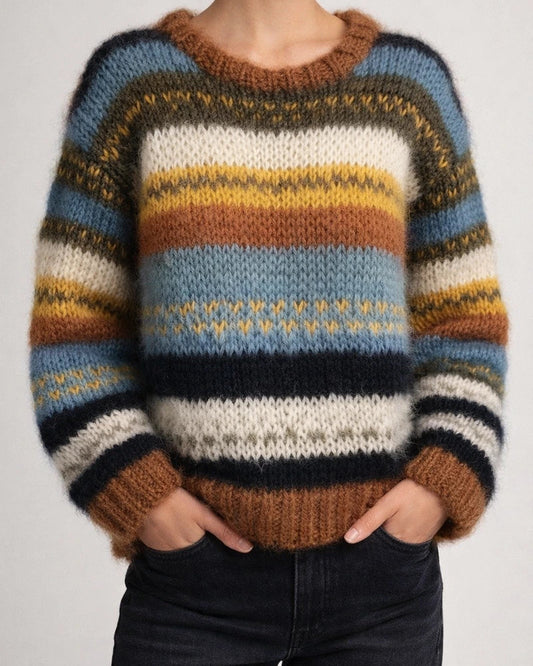 Rainbow Casual Warm Sweater Women | JRSEE:30afbef3-f007-41d9-b84a-e88ff835f992