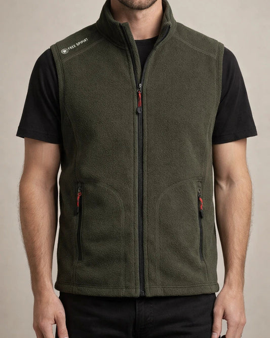 Rocker Fleece Vest Men's Fall and Winter Sleeveless Fleece Jacket Handsome Solid Color Warm Undershirt Shoulders Large Size Outdoor Mountaineering Clothing | JRSEE:68413cc0-2a69-4533-9034-cdc276a52e60
