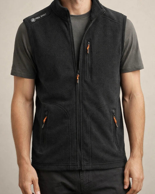 Rocker Fleece Vest Men's Fall and Winter Sleeveless Fleece Jacket Handsome Solid Color Warm Undershirt Shoulders Large Size Outdoor Mountaineering Clothing | JRSEE:720cbd8f-dd17-4ea1-977c-95e501a545d8