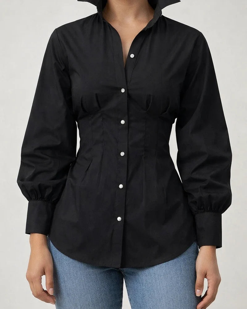 Sexy Slim Suit Button Cardigan Solid Color Shirt Blouse | JRSEE:fdd10ac6-aab3-49ae-92dd-df280f91964f