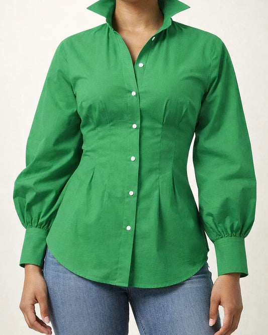 Sexy Slim Suit Button Cardigan Solid Color Shirt Blouse | JRSEE:548e4129-57bb-435e-b124-7f5fbf559ec1