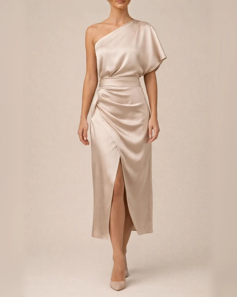 Sexy Unilateral Sleeve Irregular Skirt Dress Evening Dress Girl | JRSEE:fe9fdfc2-3337-4f5b-9f57-20dfc1b51d93