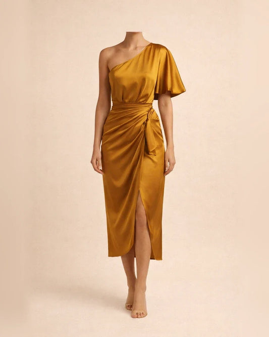 Sexy Unilateral Sleeve Irregular Skirt Dress Evening Dress Girl | JRSEE:5d84ee03-a2d5-4a92-b980-f4842e360085