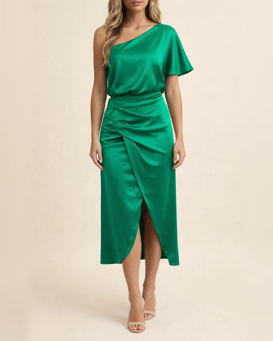 Sexy Unilateral Sleeve Irregular Skirt Dress Evening Dress Girl | JRSEE:0479e688-a84f-4739-ad5e-064a5b7c6898
