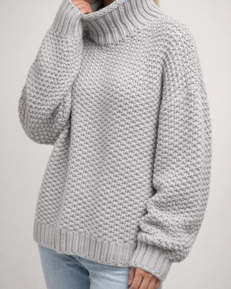 Share  Photo by Supplier   Women's Sweater Pullover Jumper Knitted Solid Color Basic Casual Chunky Long Sleeve Loose Sweater Cardigans Turtleneck Fall Winter Light Blue Green White | JRSEE:a035b062-35fe-4333-a263-440f3d3e05cd