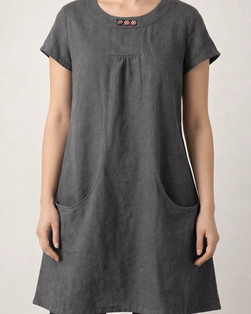 Short Sleeve Pockets Cotton-Blend Shirts & Tops Linen | JRSEE:034924e2-ecde-4014-9b33-01d6813cbf14