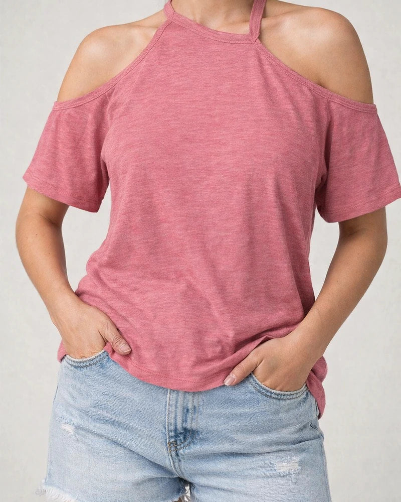 Short-sleeved Spring and Summer New T-shirt Strapless Tops Women's Solid Color S-2XL | JRSEE:136c6514-e6cf-4a43-a23b-c46c74aae50e