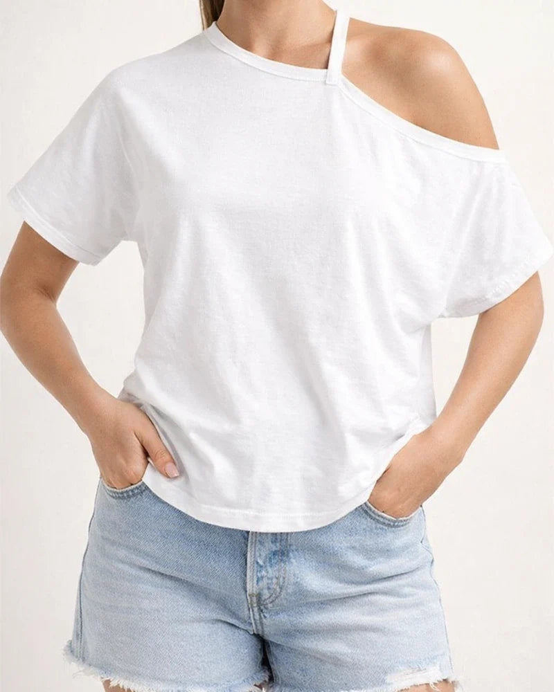 Short-sleeved Spring and Summer New T-shirt Strapless Tops Women's Solid Color S-2XL | JRSEE:d47376ab-3ea2-4f4d-a1b2-35f2e1e28dcd