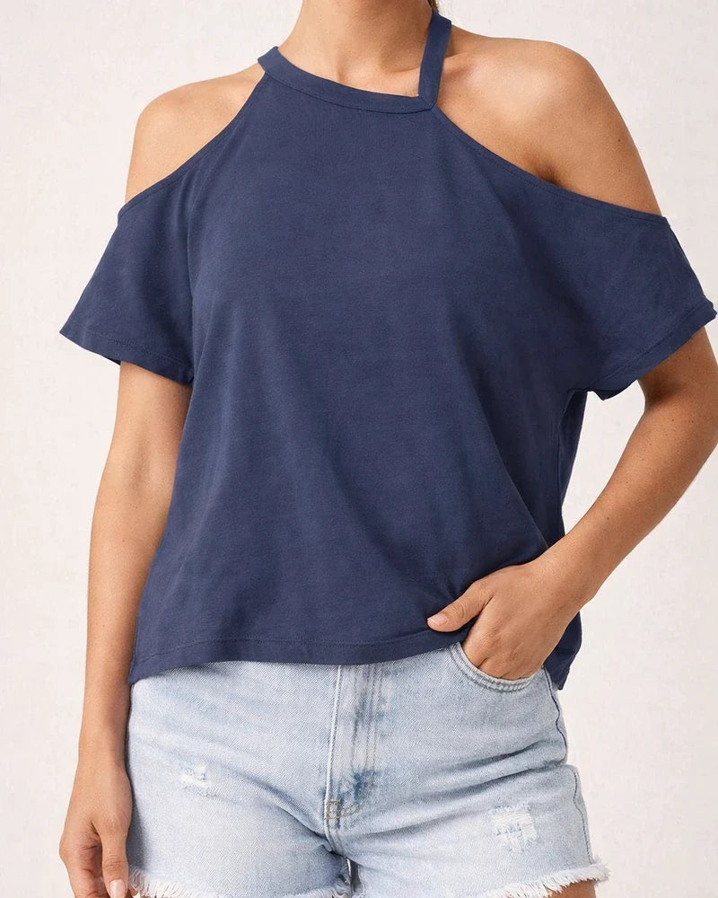 Short-sleeved Spring and Summer New T-shirt Strapless Tops Women's Solid Color S-2XL | JRSEE:9faeae19-7832-4fe9-805a-799db8f11a81
