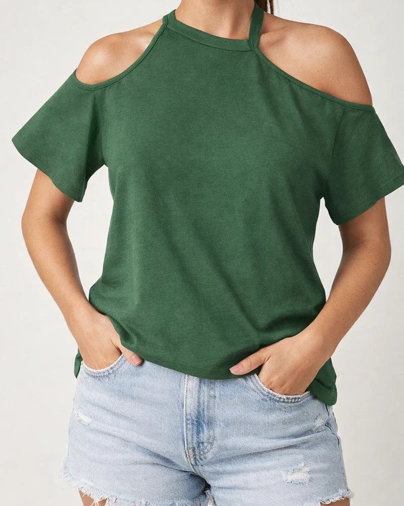 Short-sleeved Spring and Summer New T-shirt Strapless Tops Women's Solid Color S-2XL | JRSEE:41a53f8e-3c0a-4113-adf8-269e7d2bec65