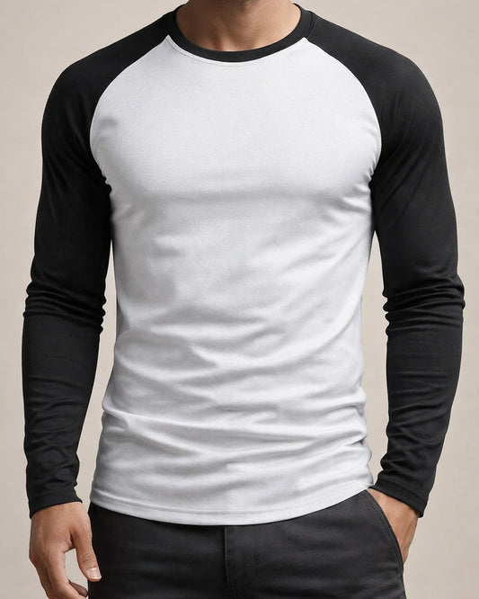 Sleeve Length:Long Sleeve New Men's Colorblocking Tops Long-sleeved T-shirt Splicing Round Neck Men's T-shirt | JRSEE:ebd1cebc-8274-4ff5-b850-4cdfa8c0b8a3