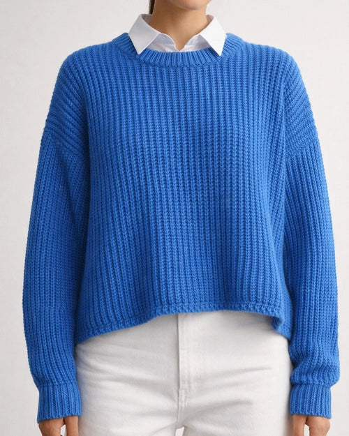 Solid Color Casual Loose Long Sleeve Round Neck Knitting Sweater | JRSEE:ff1e2580-a97c-4286-9447-902b3636cc16