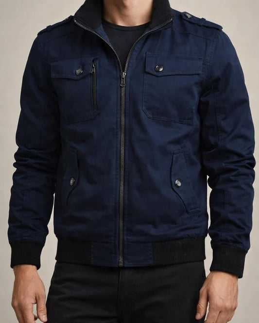 Solid Color Casual Stand Collar Men's Jacket Cotton Coat | JRSEE:7fce34d7-57fb-42d7-97b2-e1b0f621c7e5