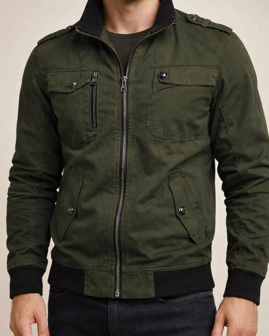 Solid Color Casual Stand Collar Men's Jacket Cotton Coat | JRSEE:fcce783c-85b7-4452-ac14-7e70d5440c59
