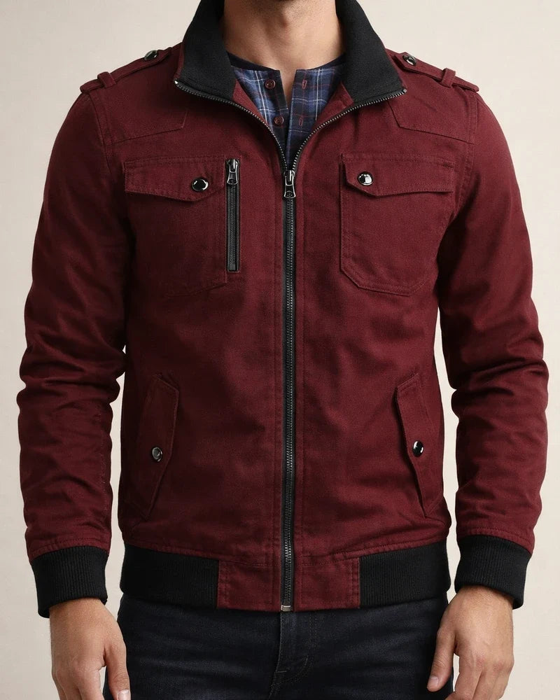 Solid Color Casual Stand Collar Men's Jacket Cotton Coat | JRSEE:9e033d74-9ef3-4792-8461-a88851161332
