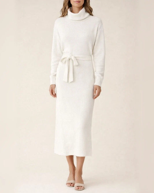Solid color long sleeved knit turtleneck dress | JRSEE:cce112d7-de98-4139-9926-1f23eb6c6f6c