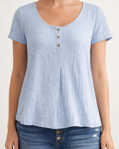 Solid Color Short-sleeved Round Neck Shirt Cotton Linen Shirt Women's White Black Pink Gray Blue | JRSEE:8de67f9b-252a-4aa0-8fe0-91bf7f410daa