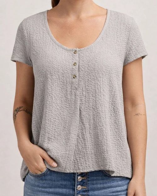 Solid Color Short-sleeved Round Neck Shirt Cotton Linen Shirt Women's White Black Pink Gray Blue | JRSEE:86e6ab52-2d0b-4ebe-ab74-1da691e7949c