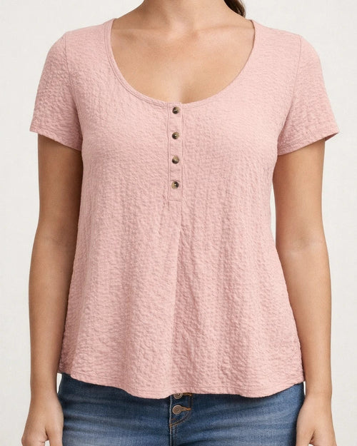 Solid Color Short-sleeved Round Neck Shirt Cotton Linen Shirt Women's White Black Pink Gray Blue | JRSEE:ac960bc6-2663-4b40-babf-a2de2ebac236
