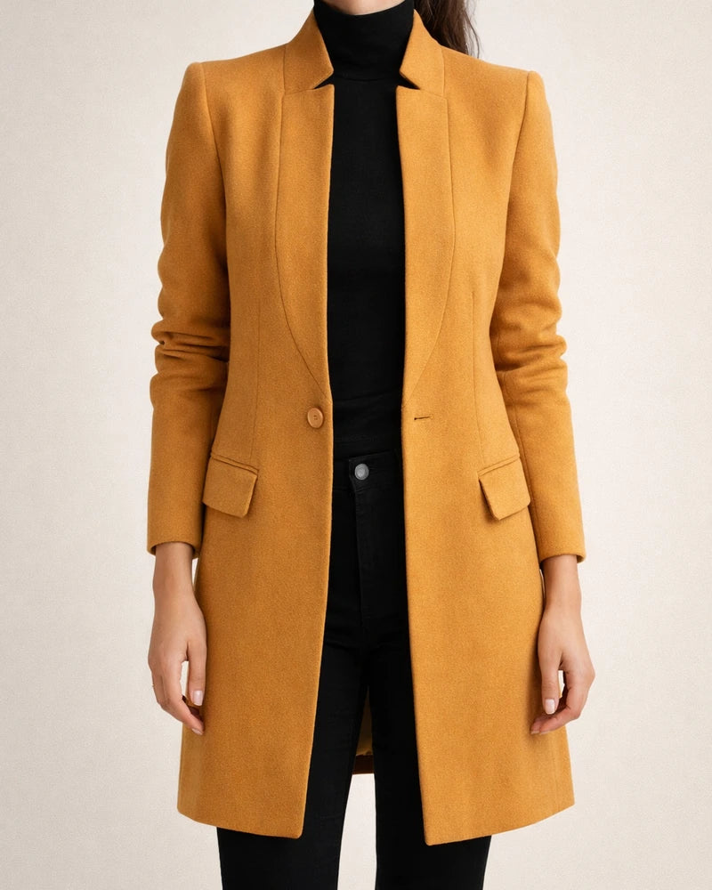 Solid Color Stand-Up Collar Pocket Coat | JRSEE:e482b515-6d80-4105-b718-7831ef31d4a9